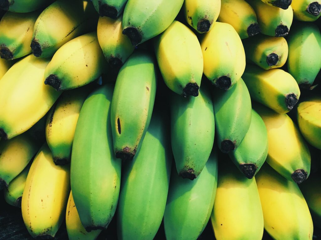 A stack of ripe bananas, a well-known source of potassium