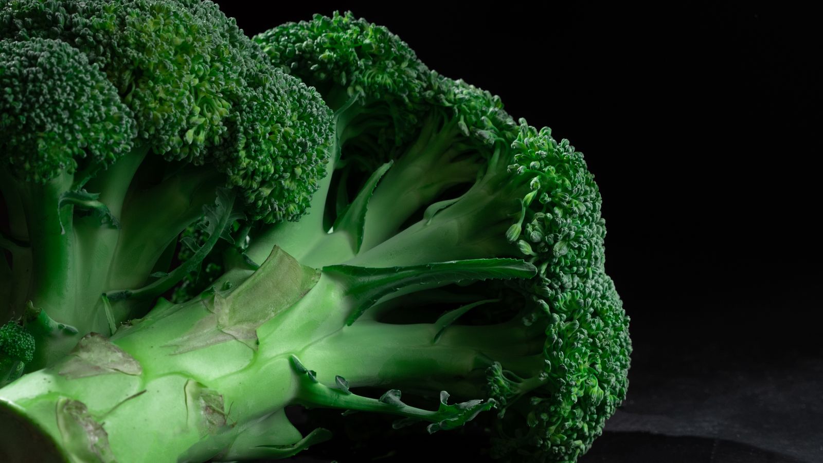 Fresh broccoli, a high-fiber vegetable, close up